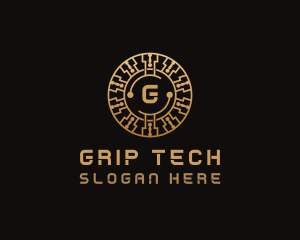 Cryptocurrency Digital Tech logo design