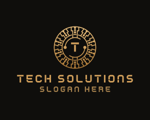 Cryptocurrency Digital Tech logo design