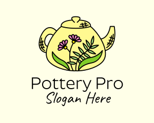 Flower Tea Pot logo design