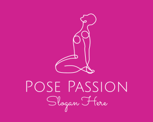 Outline Yoga Pose  logo design