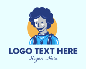 Blue Abstract Person logo