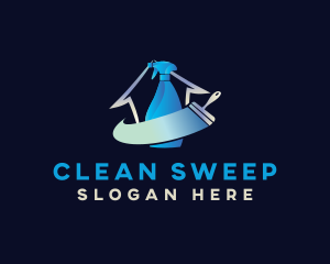 Housekeeping Cleaning Sanitation logo design