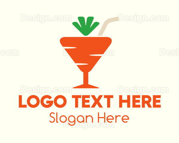 Carrot Juice Cocktail Drink Logo