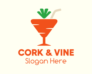 Carrot Juice Cocktail Drink logo design