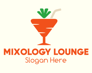 Carrot Juice Cocktail Drink logo design