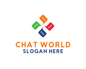 Chat Bubble Messaging Community  logo design