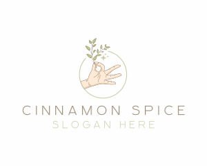 Herb Plant Hand logo design