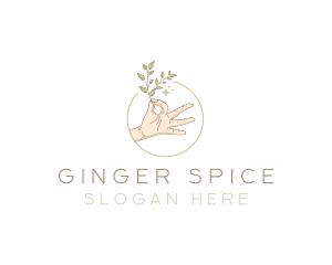 Herb Plant Hand logo design