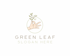 Herb Plant Hand logo
