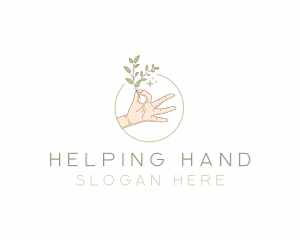 Herb Plant Hand logo design