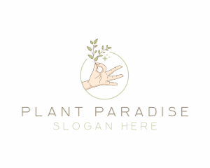 Herb Plant Hand logo design