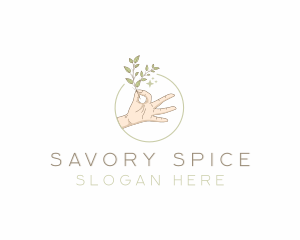 Herb Plant Hand logo design