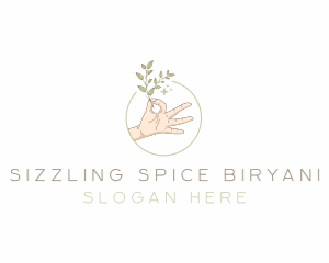 Herb Plant Hand logo design