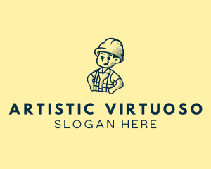 Retro Hard Hat Electrician logo design