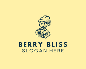 Retro Hard Hat Electrician logo design