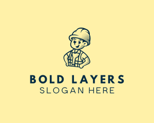 Retro Hard Hat Electrician logo design