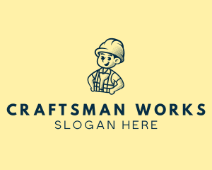 Retro Hard Hat Electrician logo