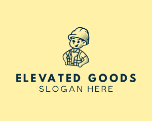 Retro Hard Hat Electrician logo design