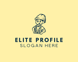 Retro Hard Hat Electrician logo design