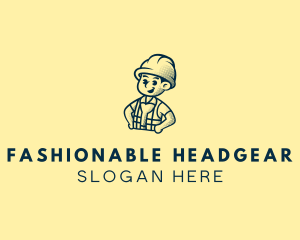 Retro Hard Hat Electrician logo design