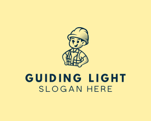 Retro Hard Hat Electrician logo design