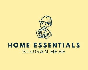 Retro Hard Hat Electrician logo design