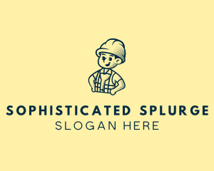 Retro Hard Hat Electrician logo design