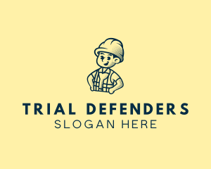 Retro Hard Hat Electrician logo design