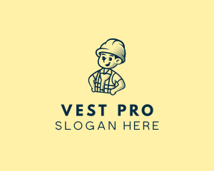 Retro Hard Hat Electrician logo