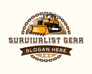 Bulldozer Machinery Construction logo design