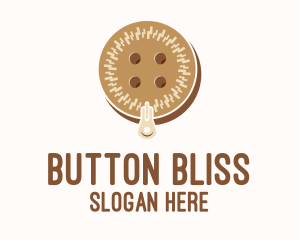 Brown Zipped Button logo design