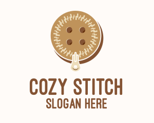 Brown Zipped Button logo design