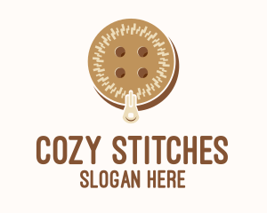 Brown Zipped Button logo design