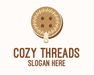 Brown Zipped Button logo design