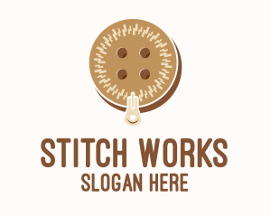 Brown Zipped Button logo design