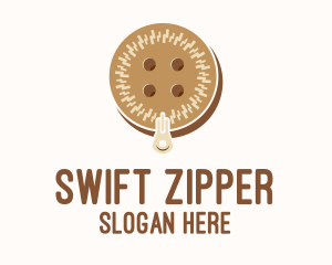 Brown Zipped Button logo design