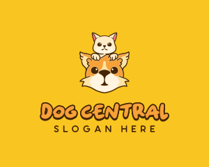 Cute Corgi Kitten logo design