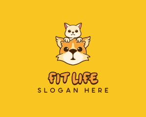 Cute Corgi Kitten logo