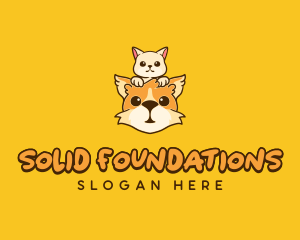 Cute Corgi Kitten logo