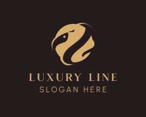 Luxury Snake Globe logo design