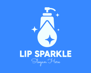 Blue Sparkling Clean Liquid Soap logo design