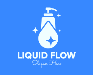 Blue Sparkling Clean Liquid Soap logo design