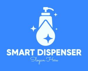 Blue Sparkling Clean Liquid Soap logo design