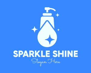 Blue Sparkling Clean Liquid Soap logo design