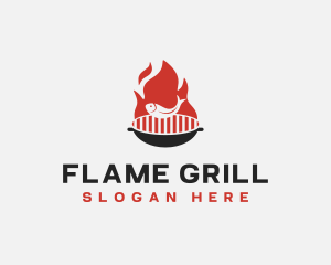 Fish Grill BBQ Flame logo