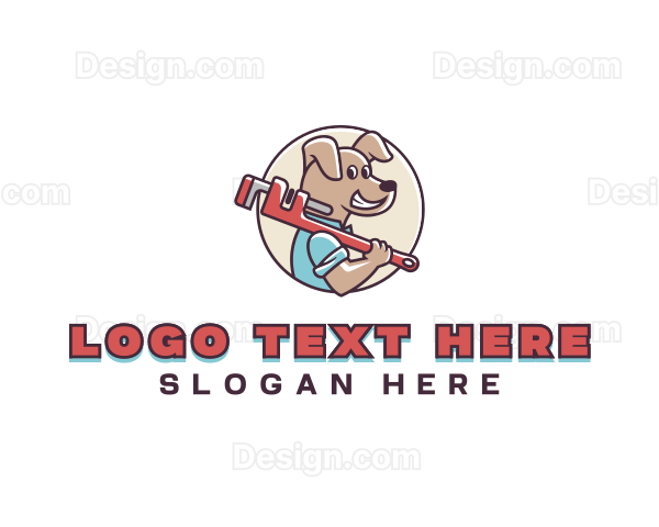 Plumber Dog Wrench Logo