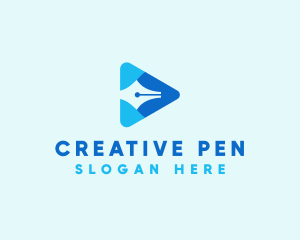 Pen Vlog Writer Play logo design