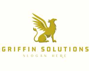 Gold Gryphon Creature logo design