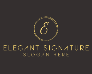 Elegant Cursive Circle logo design