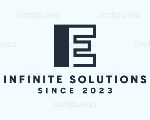 Letter E Block Logo
